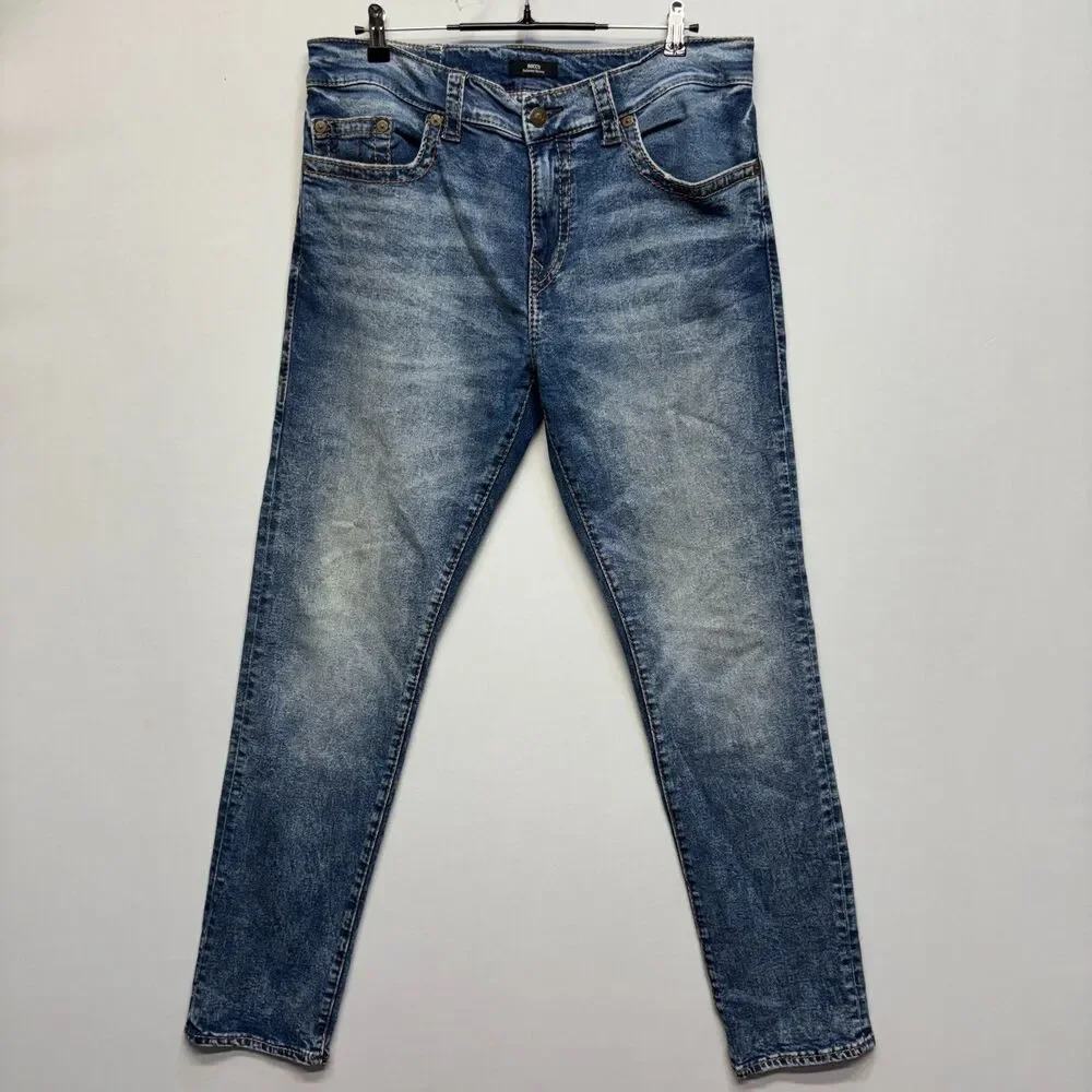 True Religion Men Rocco Relaxed Skinny Jeans Size 38 Blue Denim D113 -25